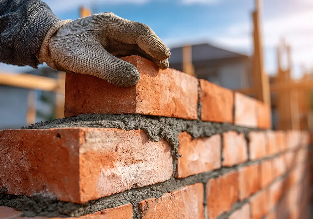 Pose de briques