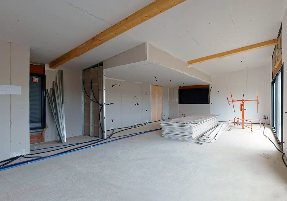 Pose de plaques de plâtre